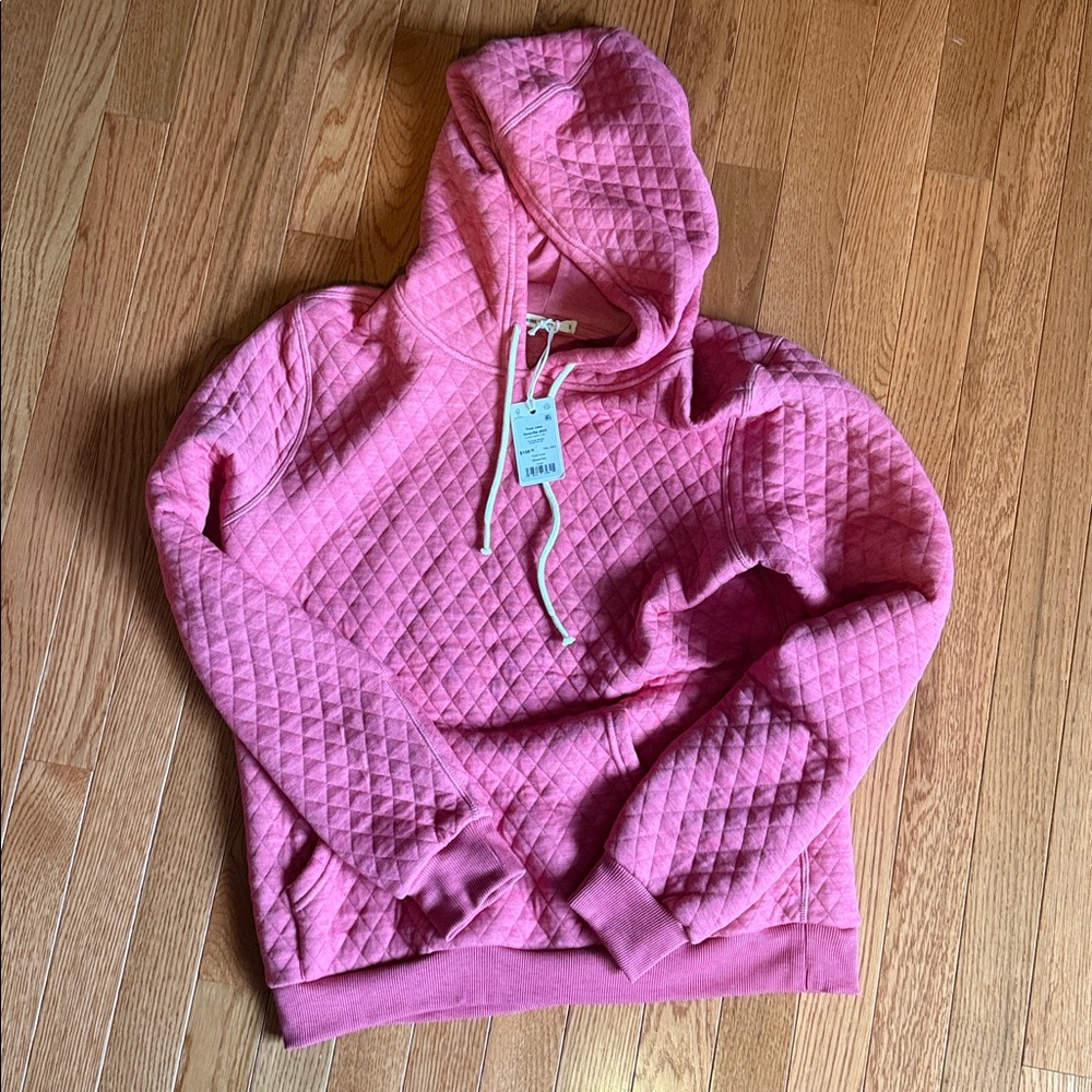 Pink/red Quilted Hoodie NWOT